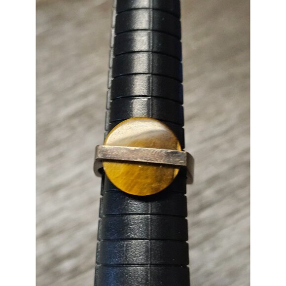 925 Sterling Silver Natural Stone Size 8 - 7.01g - Picture 1 of 5